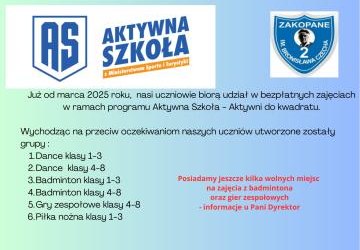 Aktywna szkoła - Aktywni do kwadratu