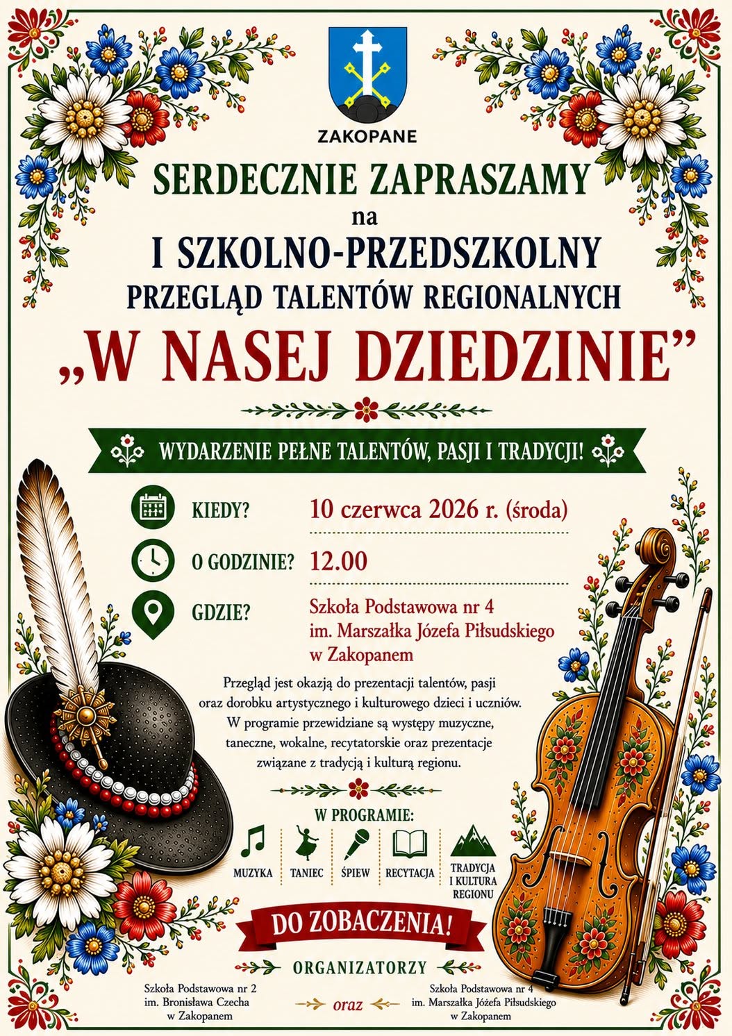 I Szkolno-przedszkolny przegląd talentów regionalnych „W NASEJ DZIEDZINIE”
